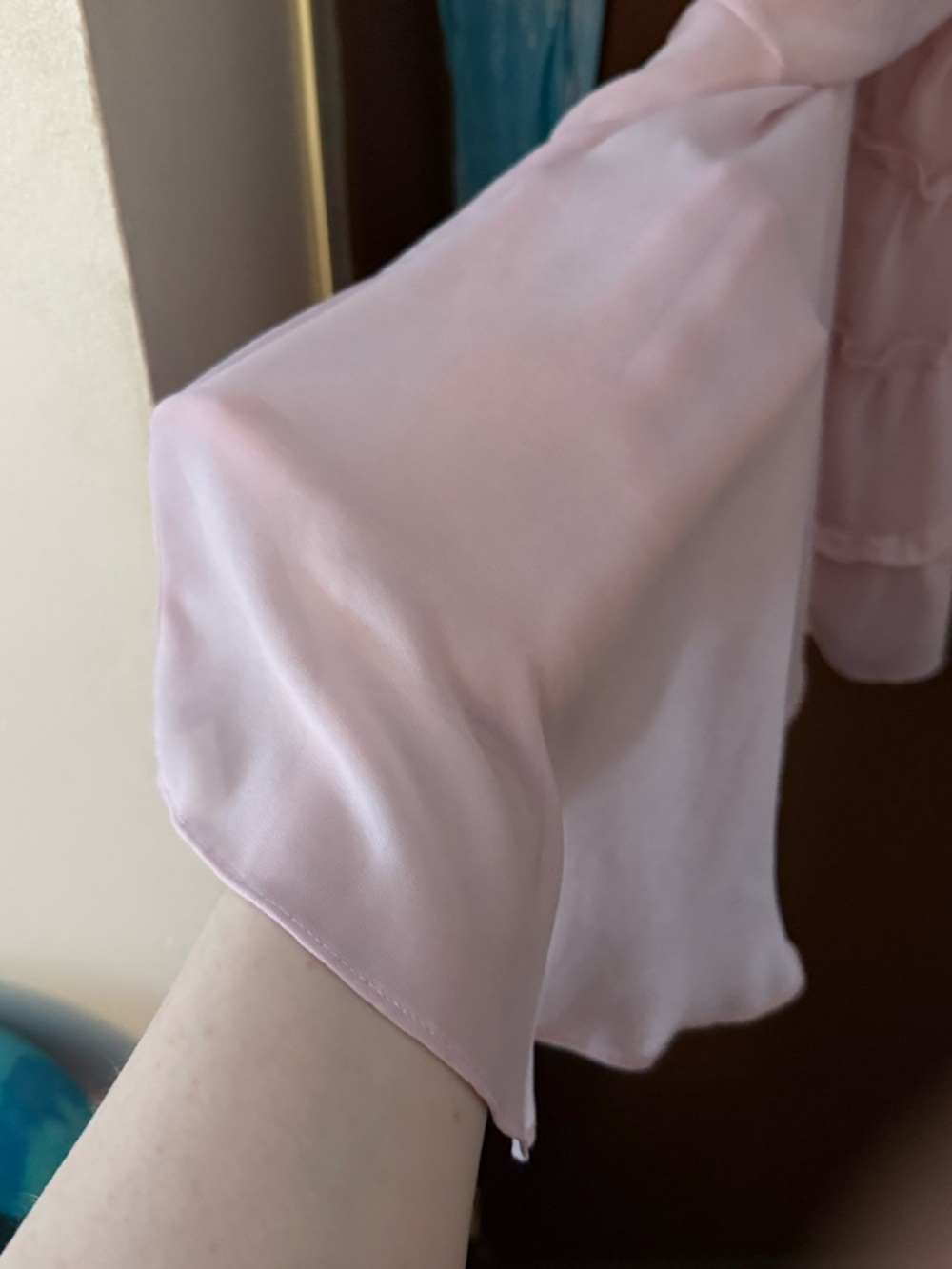 torrid Light Pink Ruffle-Tier Blouse - Picture 6 of 7